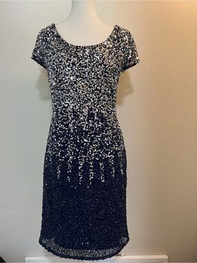 JS Boutique Navy Sequin Midi Dress